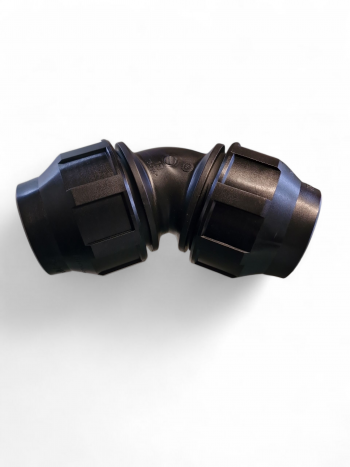 Preview: PE Winkel 45 Grad (Klemme x Klemme) 75mm x 75mm